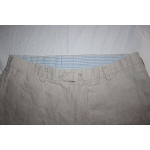 FACONNABLE Men's 34 X 32 Flat Front Linen Cotton Dress Pants